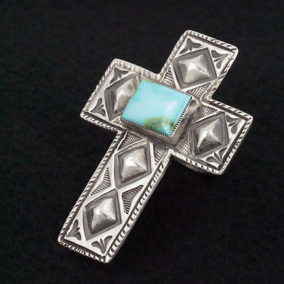 Calvin Martinez Turquoise & Sterling Silver Ring Size 7.5