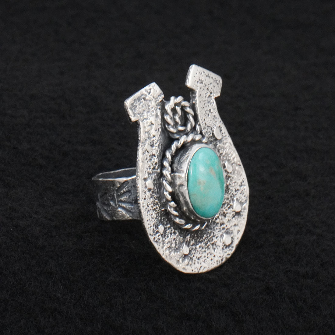 Delbert Arviso Turquoise & Sterling Silver Ring Size 8