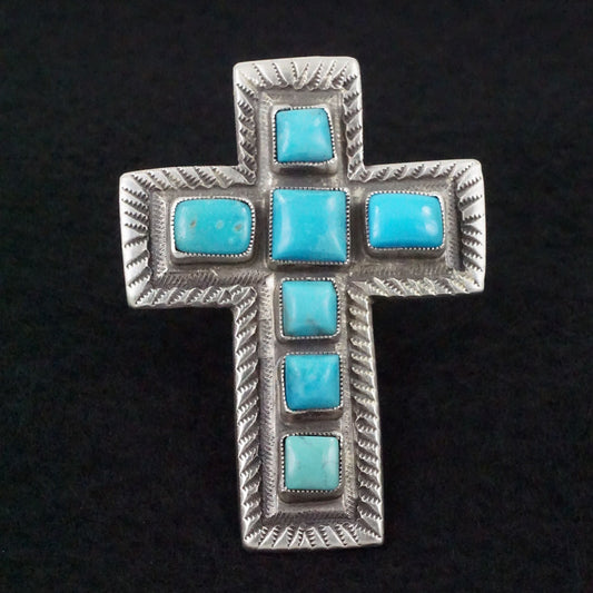 Calvin Martinez Turquoise & Sterling Silver Ring Size 8