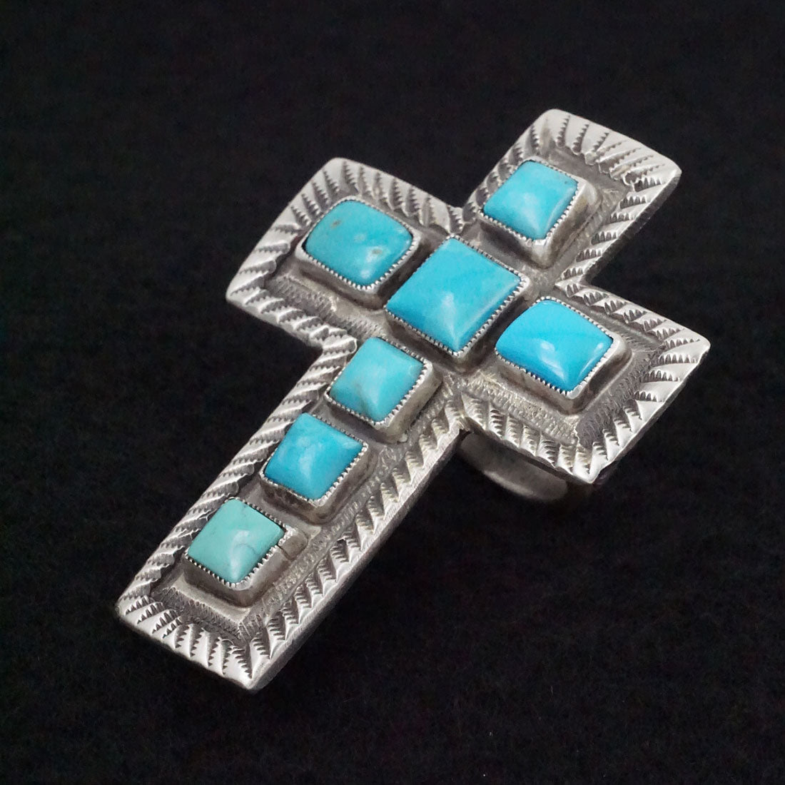 Calvin Martinez Turquoise & Sterling Silver Ring Size 8