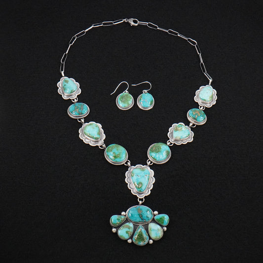 Bobby Johnson Turquoise & Sterling Silver Necklace Set