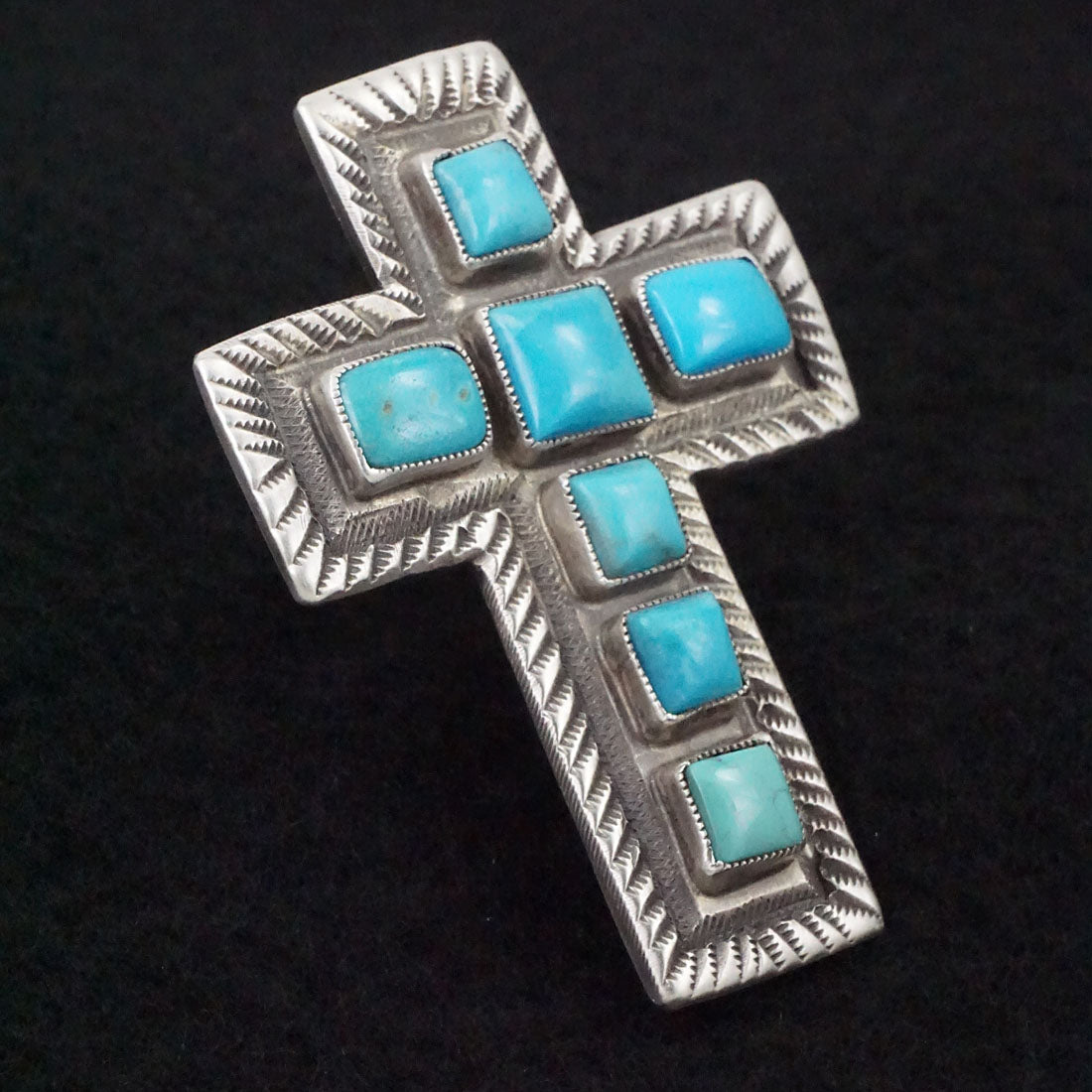 Calvin Martinez Turquoise & Sterling Silver Ring Size 8