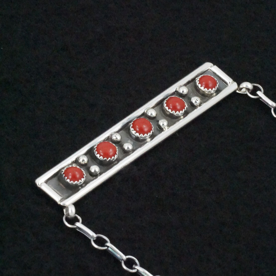 Paul Largo Coral & Sterling Silver Necklace