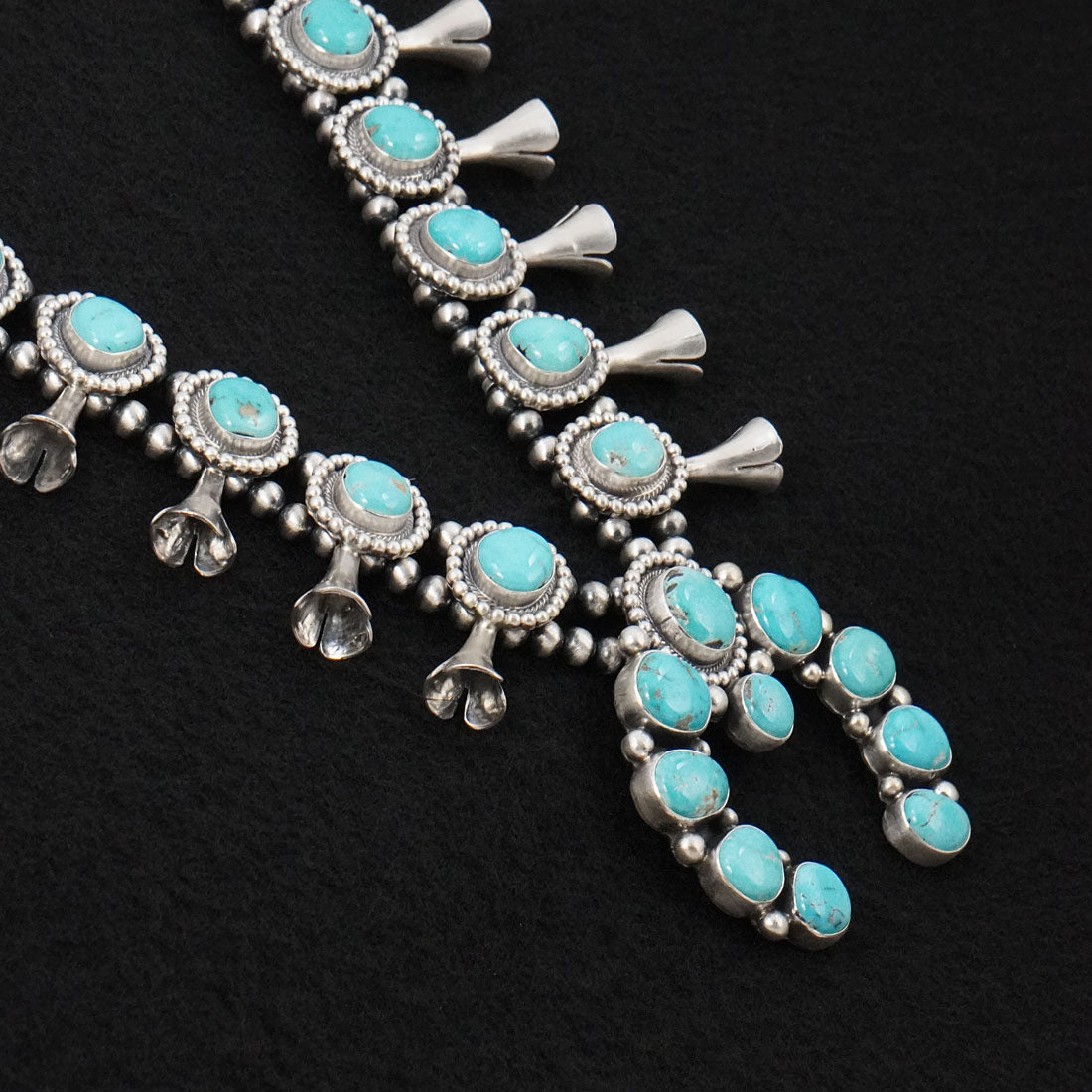 Darrin Livingston Turquoise & Sterling Silver Squash Blossom Set