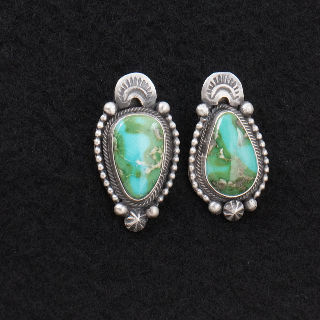 Darrin Livingston Turquoise & Sterling Silver Squash Blossom Set