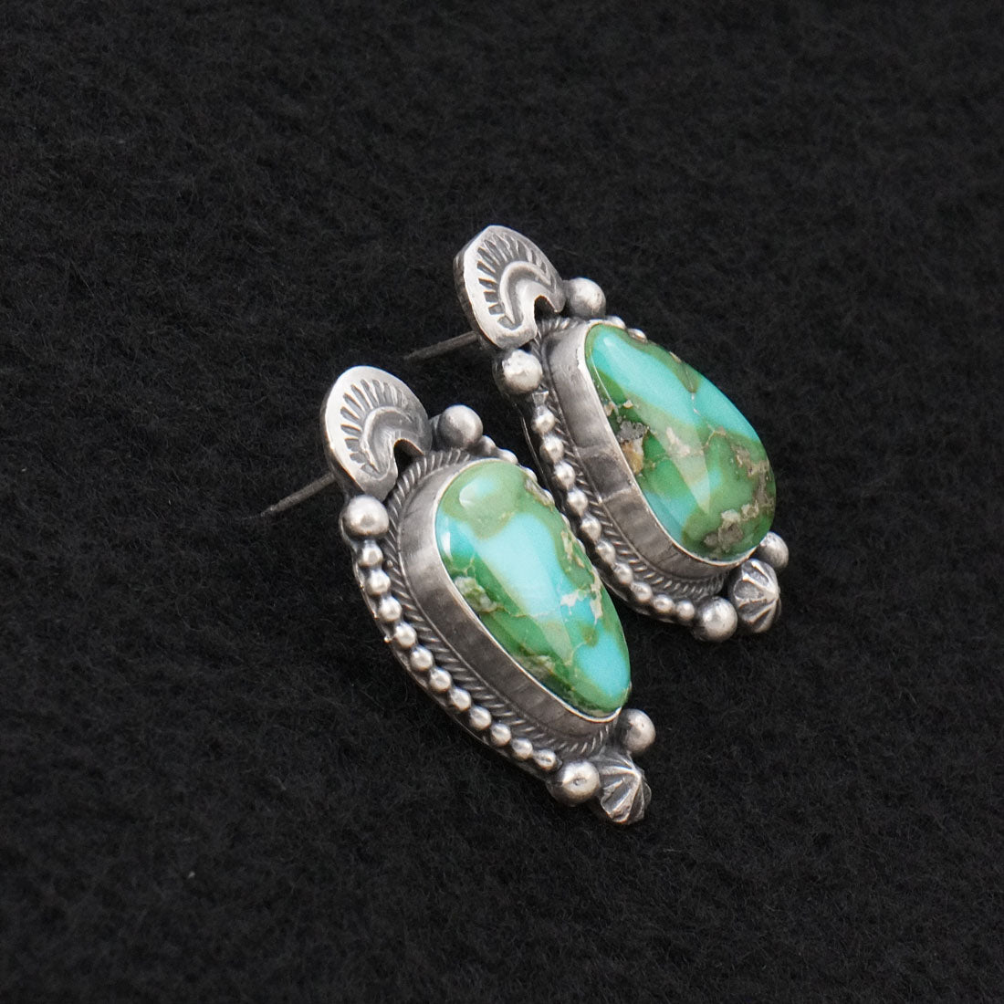 Darrin Livingston Turquoise & Sterling Silver Squash Blossom Set