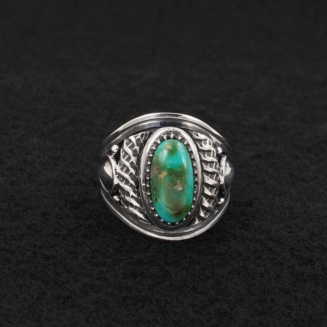 Derrick Gordon Turquoise & Sterling Silver Ring Sz. 9