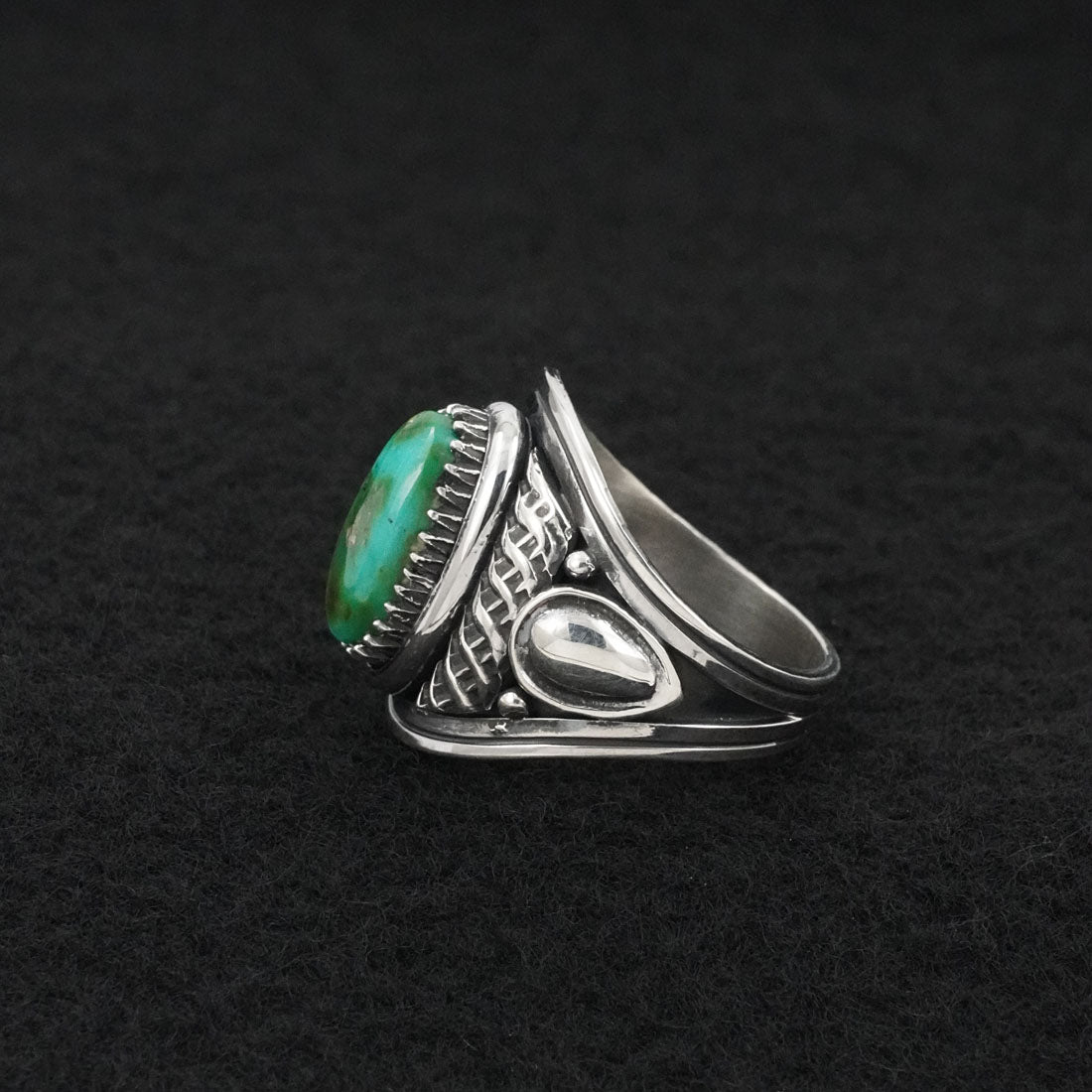 Derrick Gordon Turquoise & Sterling Silver Ring Sz. 9