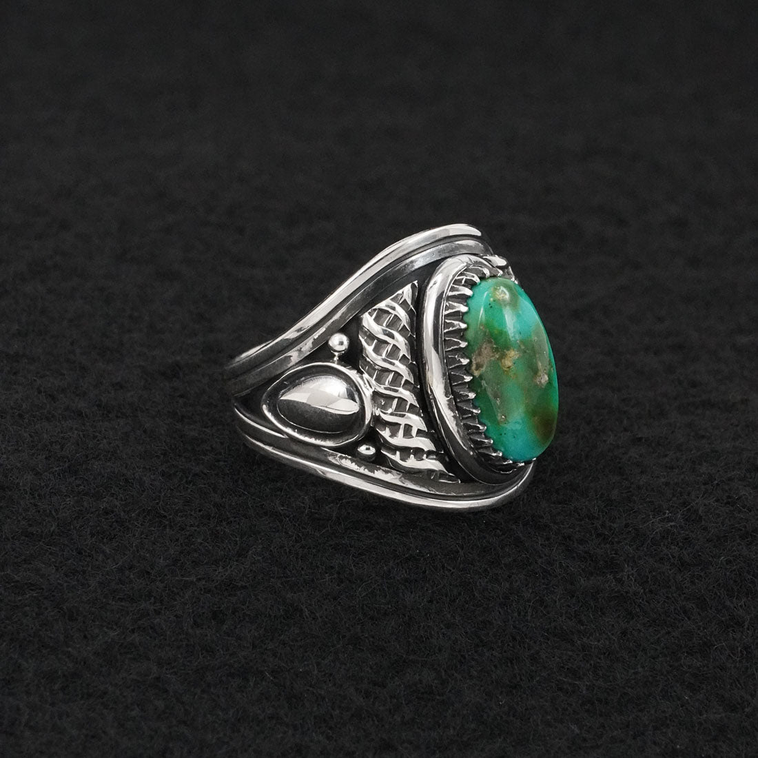 Derrick Gordon Turquoise & Sterling Silver Ring Sz. 9