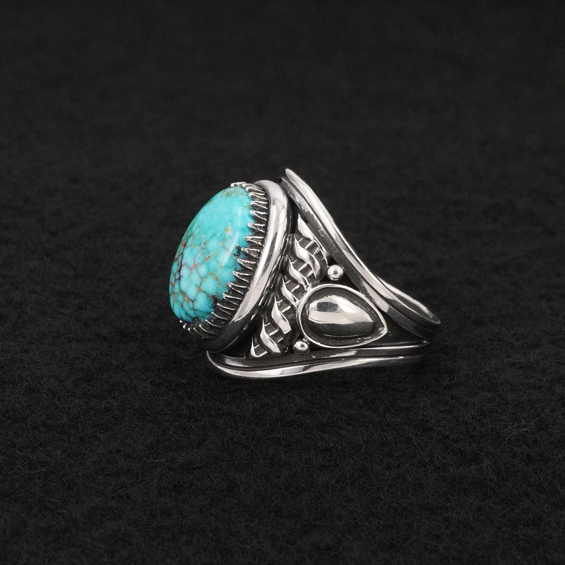 Derrick Gordon Turquoise & Sterling Silver Ring Sz. 8