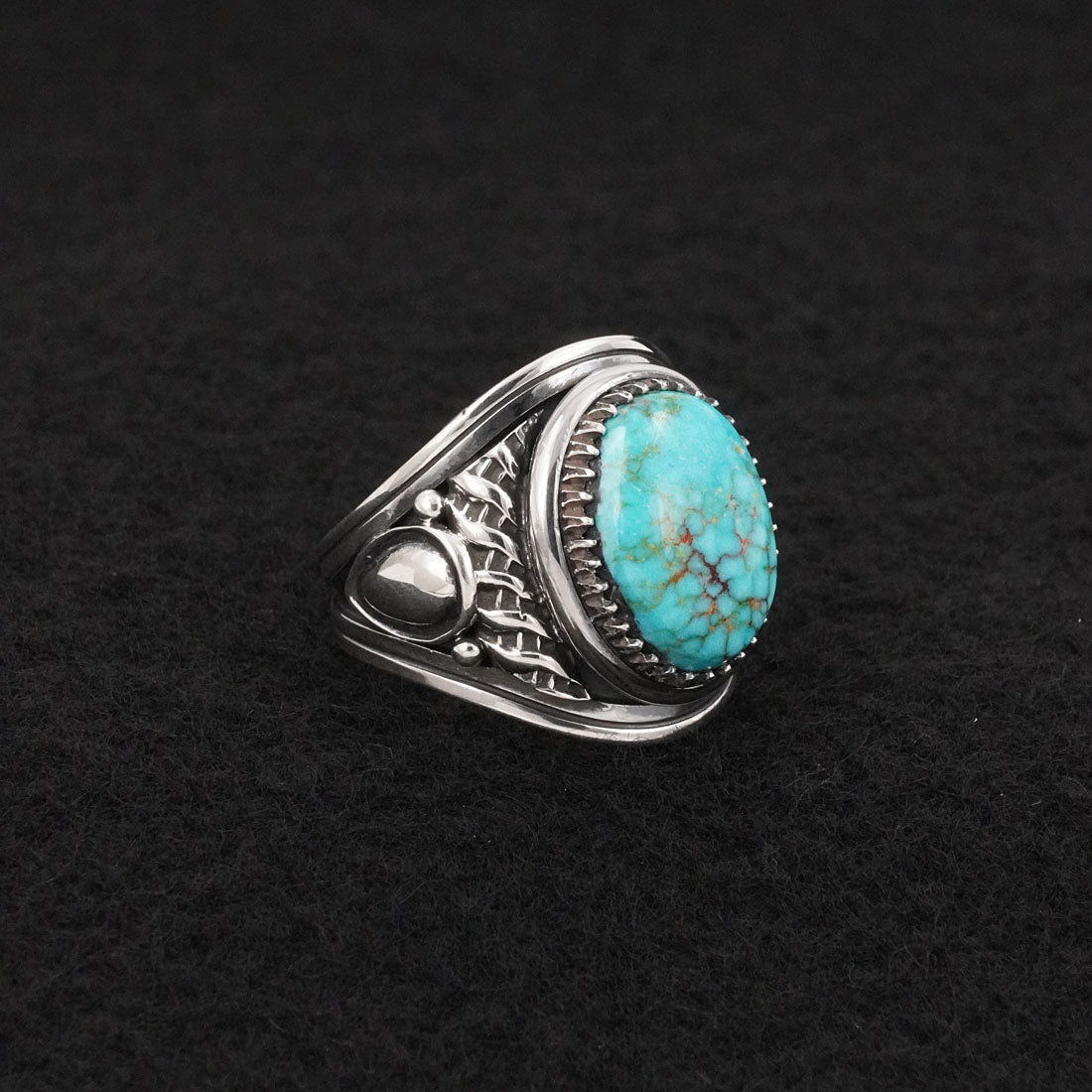Derrick Gordon Turquoise & Sterling Silver Ring Sz. 8