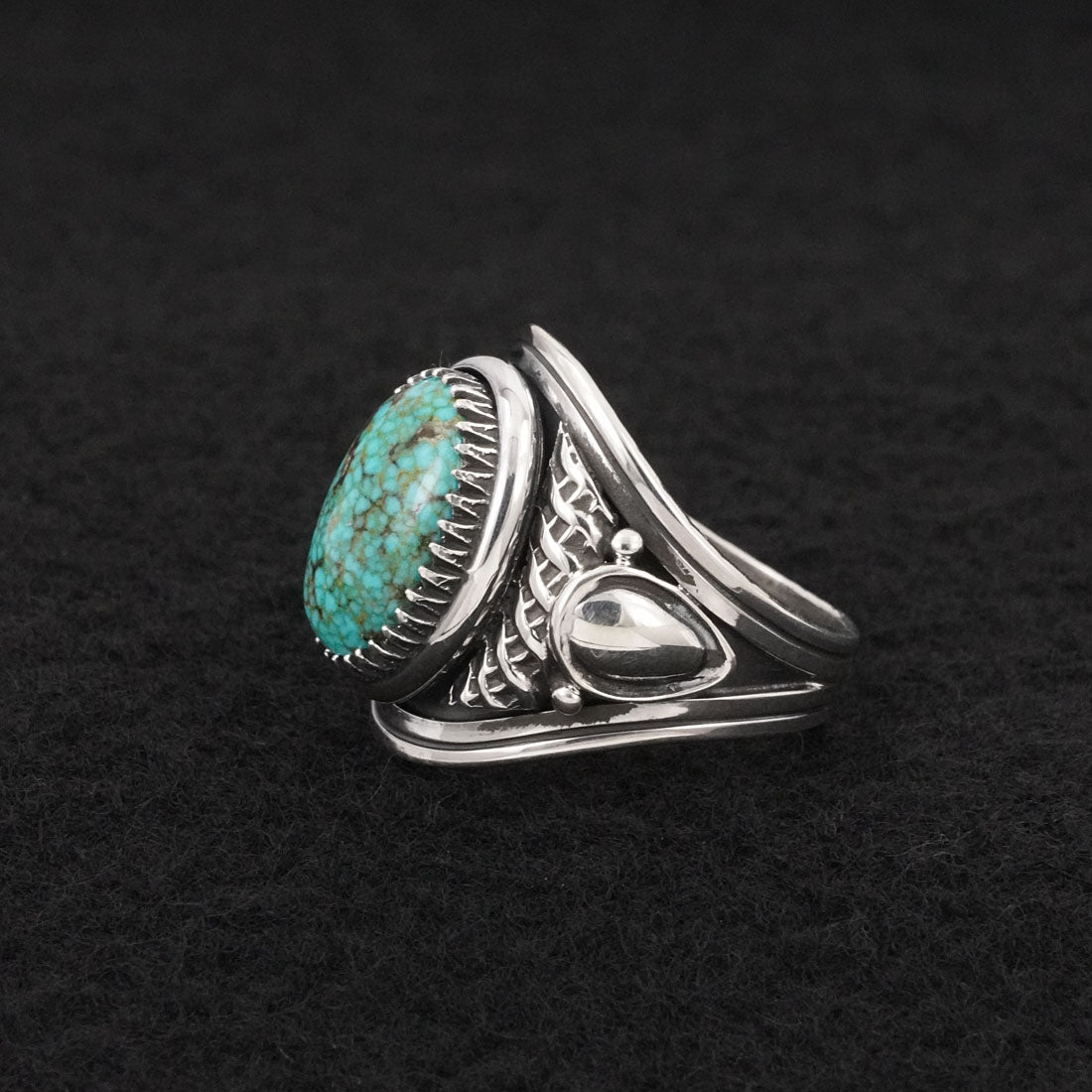 Derrick Gordon Turquoise & Sterling Silver Ring Sz. 9