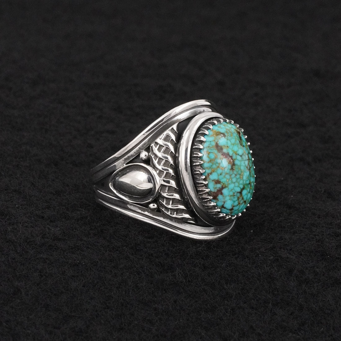 Derrick Gordon Turquoise & Sterling Silver Ring Sz. 9