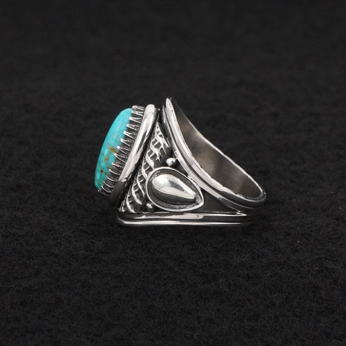 Derrick Gordon Turquoise & Sterling Silver Ring Sz. 8