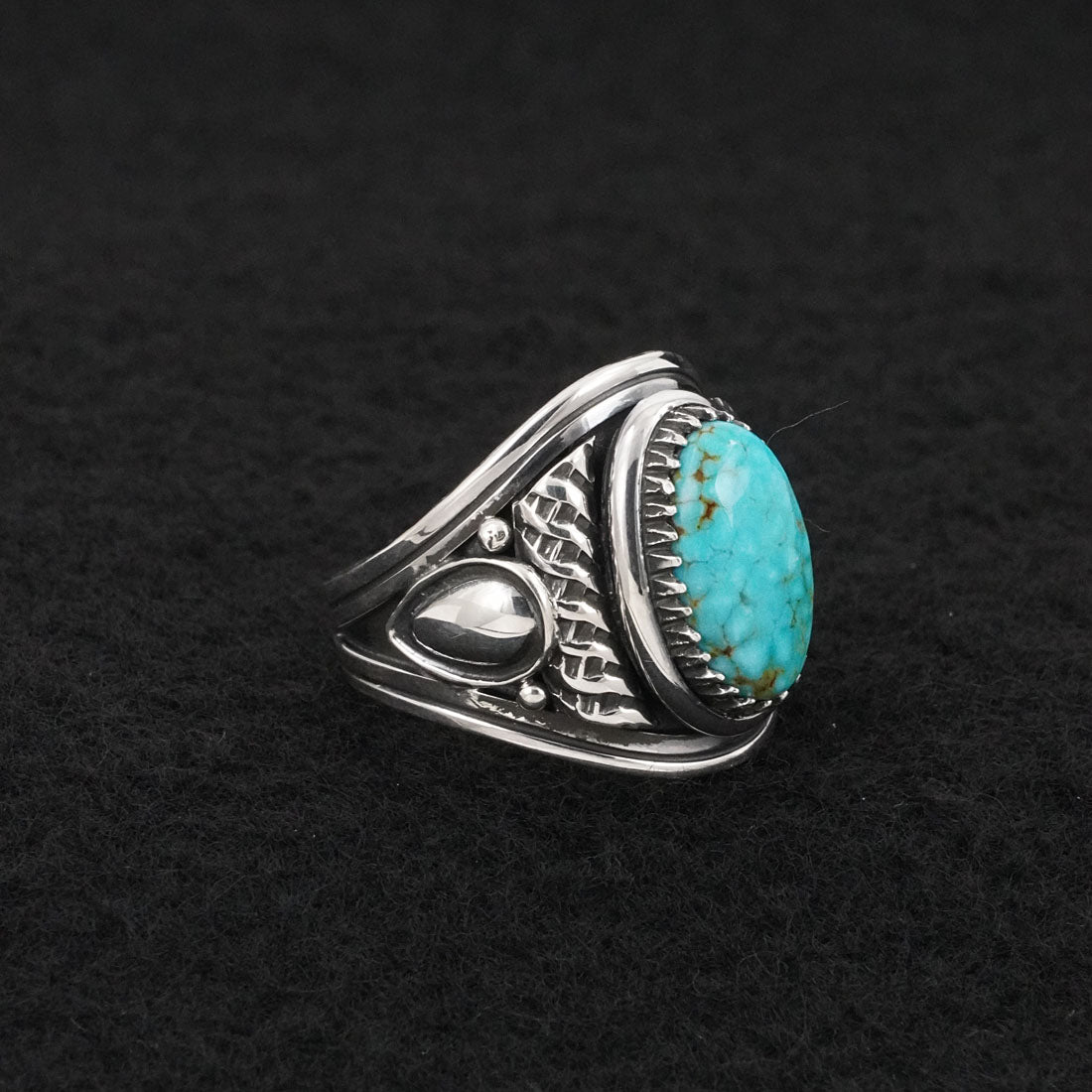 Derrick Gordon Turquoise & Sterling Silver Ring Sz. 8