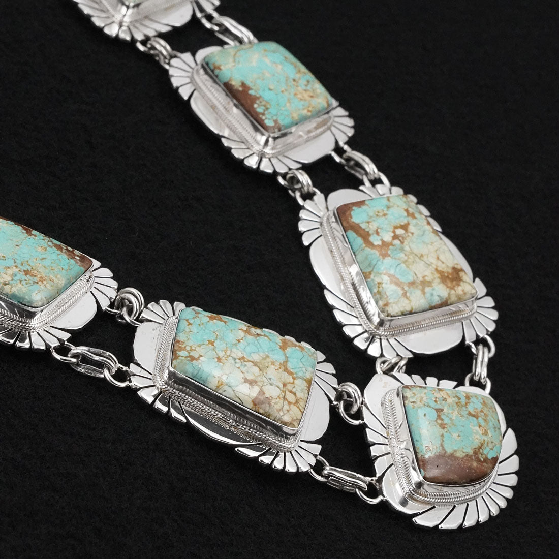 Mark Yazzie Turquoise & Sterling Silver Necklace Set