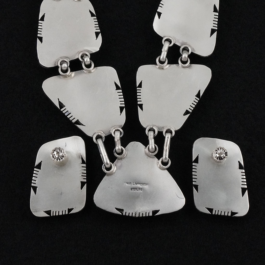 Paul Livingston Turquoise & Sterling Silver Necklace Set