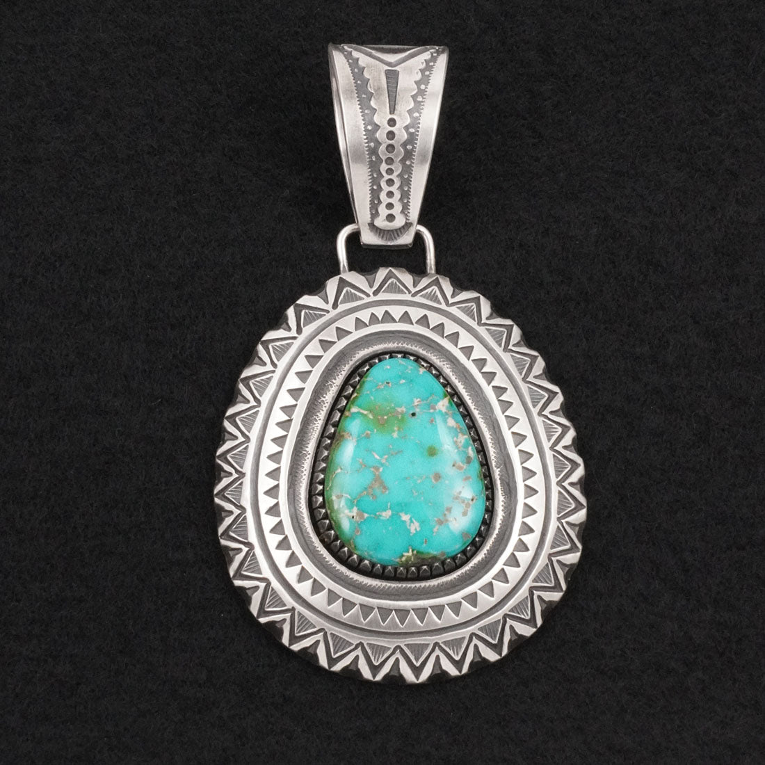 Calvin Martinez Turquoise & Sterling Silver Pendant