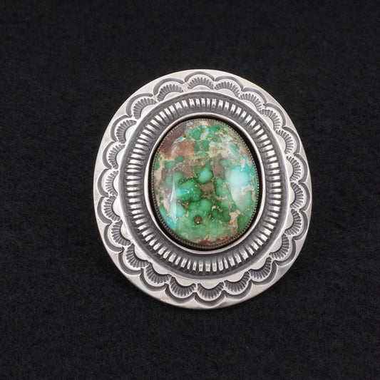 Calvin Martinez Turquoise & Sterling Silver Ring Size 6.5