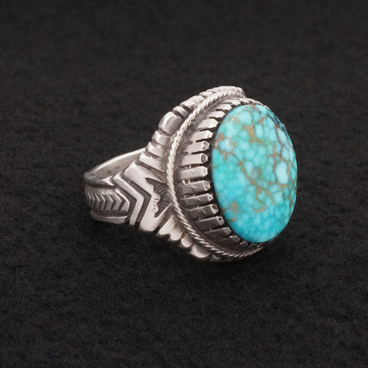 Calvin Martinez Turquoise & Sterling Silver Ring Size 11.5