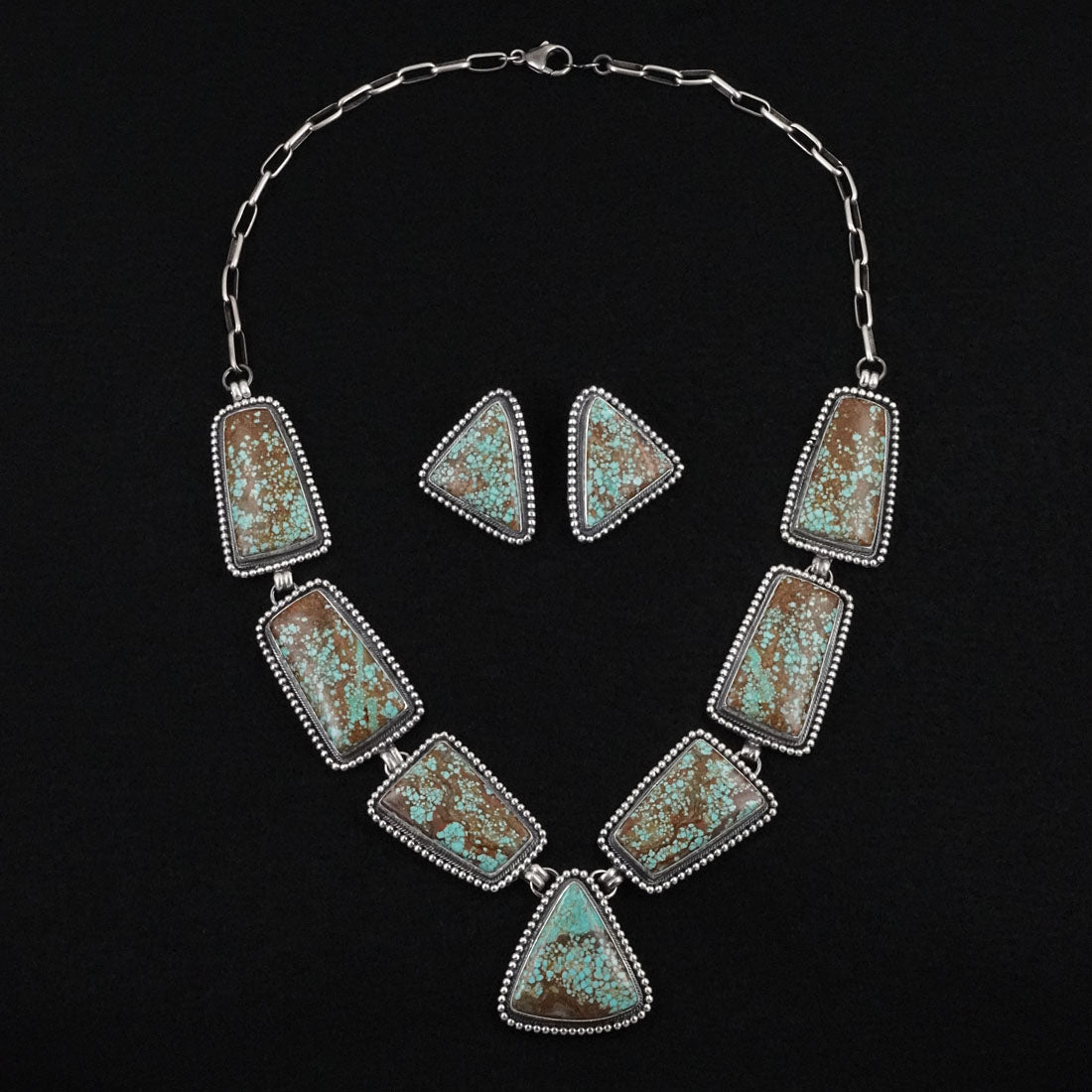 Darrin Livingston Turquoise & Sterling Silver Necklace Set