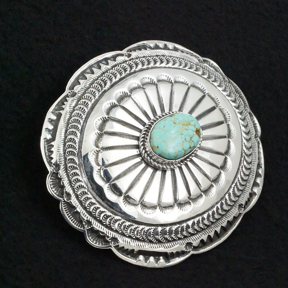 Leonard Maloney Turquoise & Sterling Silver Belt Buckle