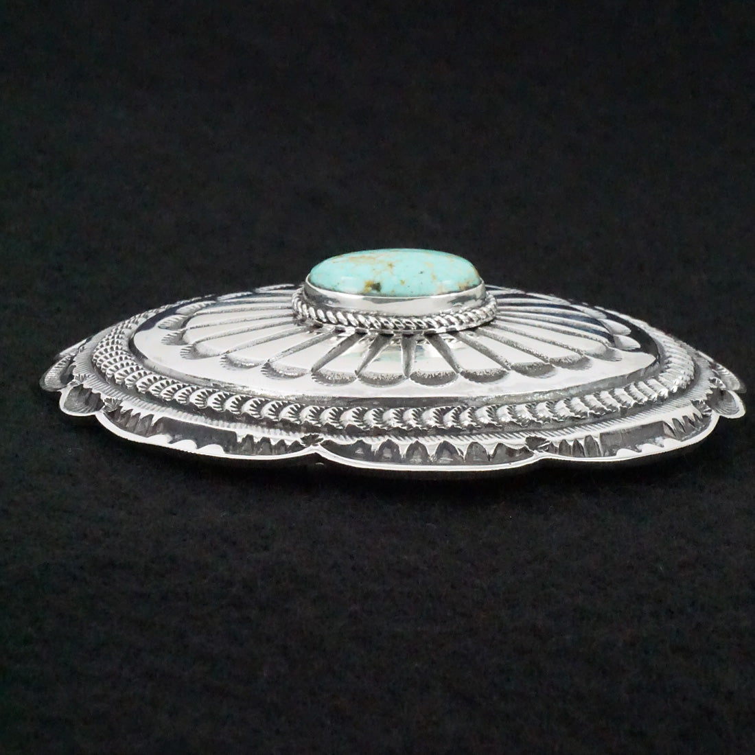 Leonard Maloney Turquoise & Sterling Silver Belt Buckle