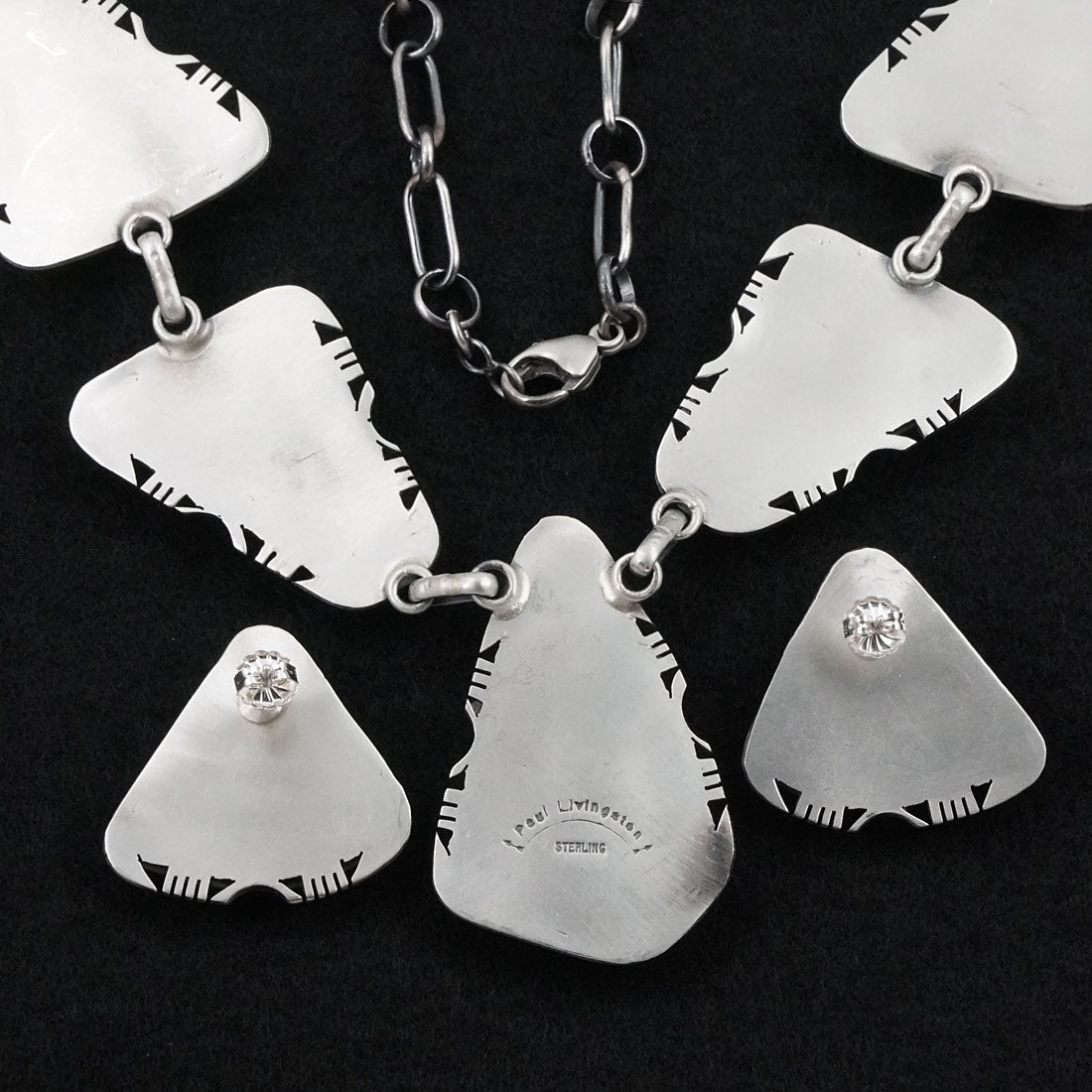 Paul Livingston Turquoise & Sterling Silver Necklace Set