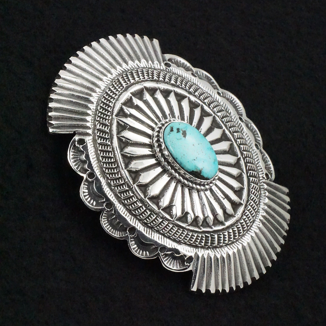 Leonard Maloney Turquoise & Sterling Silver Belt Buckle