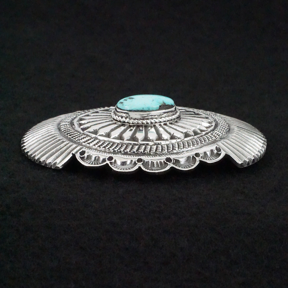 Leonard Maloney Turquoise & Sterling Silver Belt Buckle