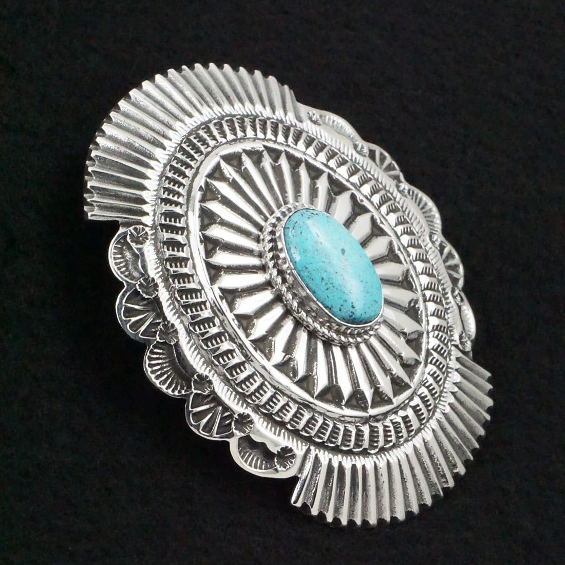 Leonard Maloney Turquoise & Sterling Silver Belt Buckle