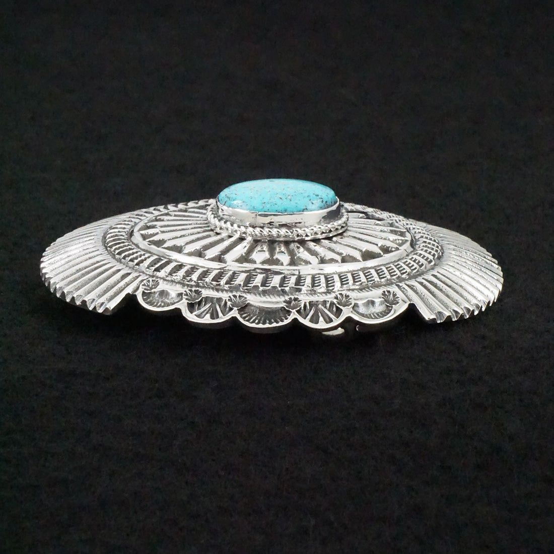 Leonard Maloney Turquoise & Sterling Silver Belt Buckle