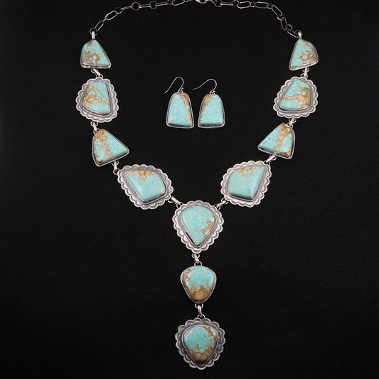 Bobby Johnson Turquoise & Sterling Silver Necklace Set