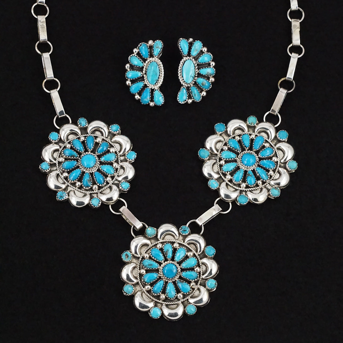 Eunise Wilson Turquoise & Sterling Silver Necklace Set