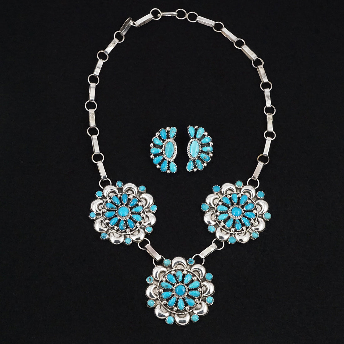 Eunise Wilson Turquoise & Sterling Silver Necklace Set