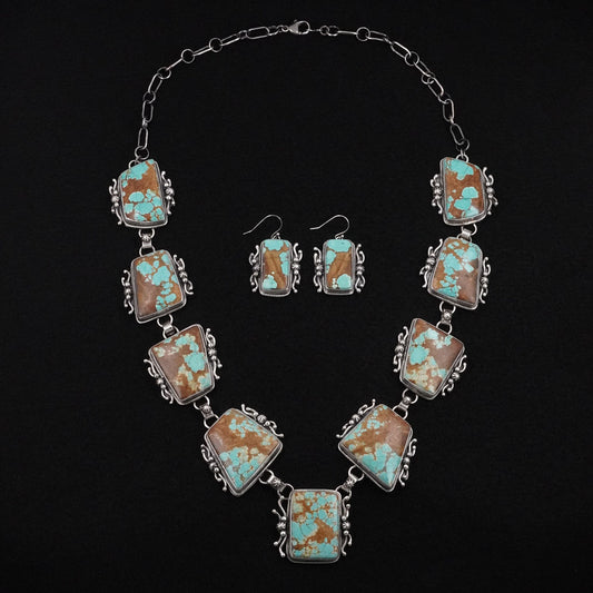 Kathleen Livingston Turquoise & Sterling Silver Necklace Set