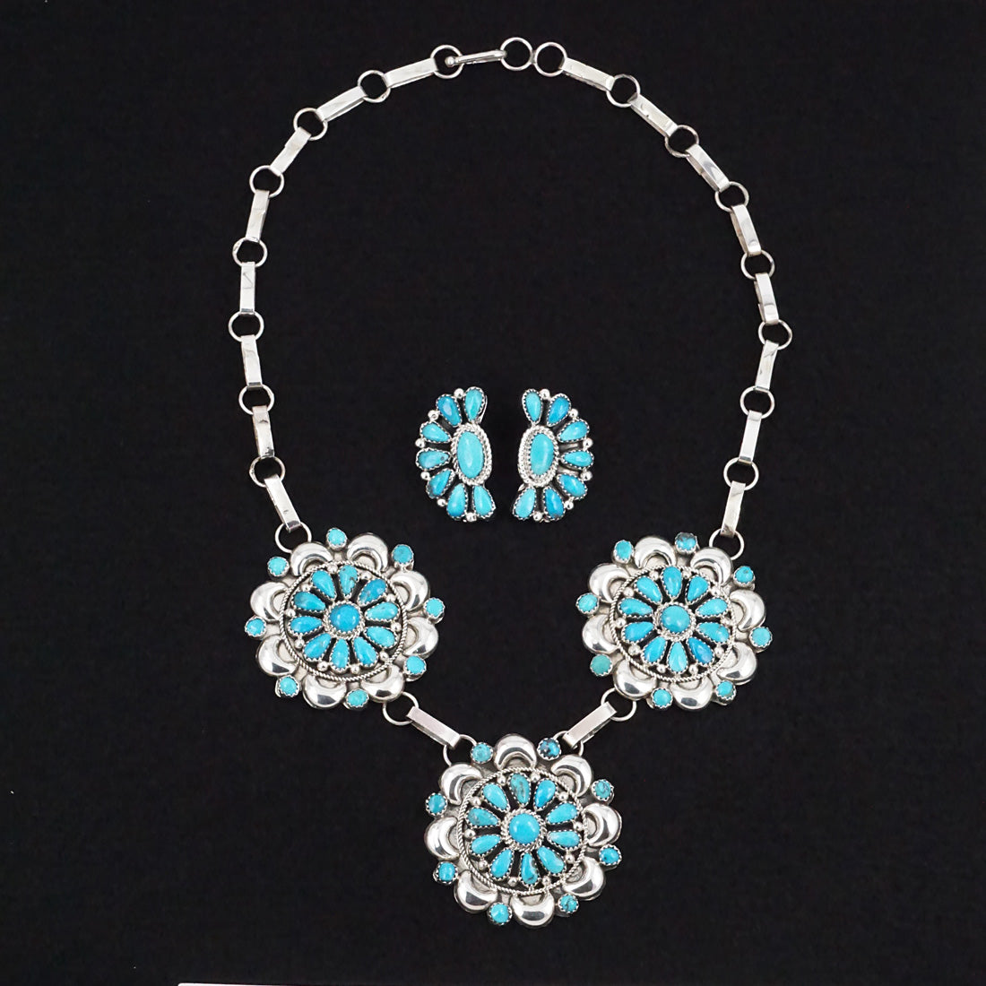 Eunise Wilson Turquoise & Sterling Silver Necklace Set