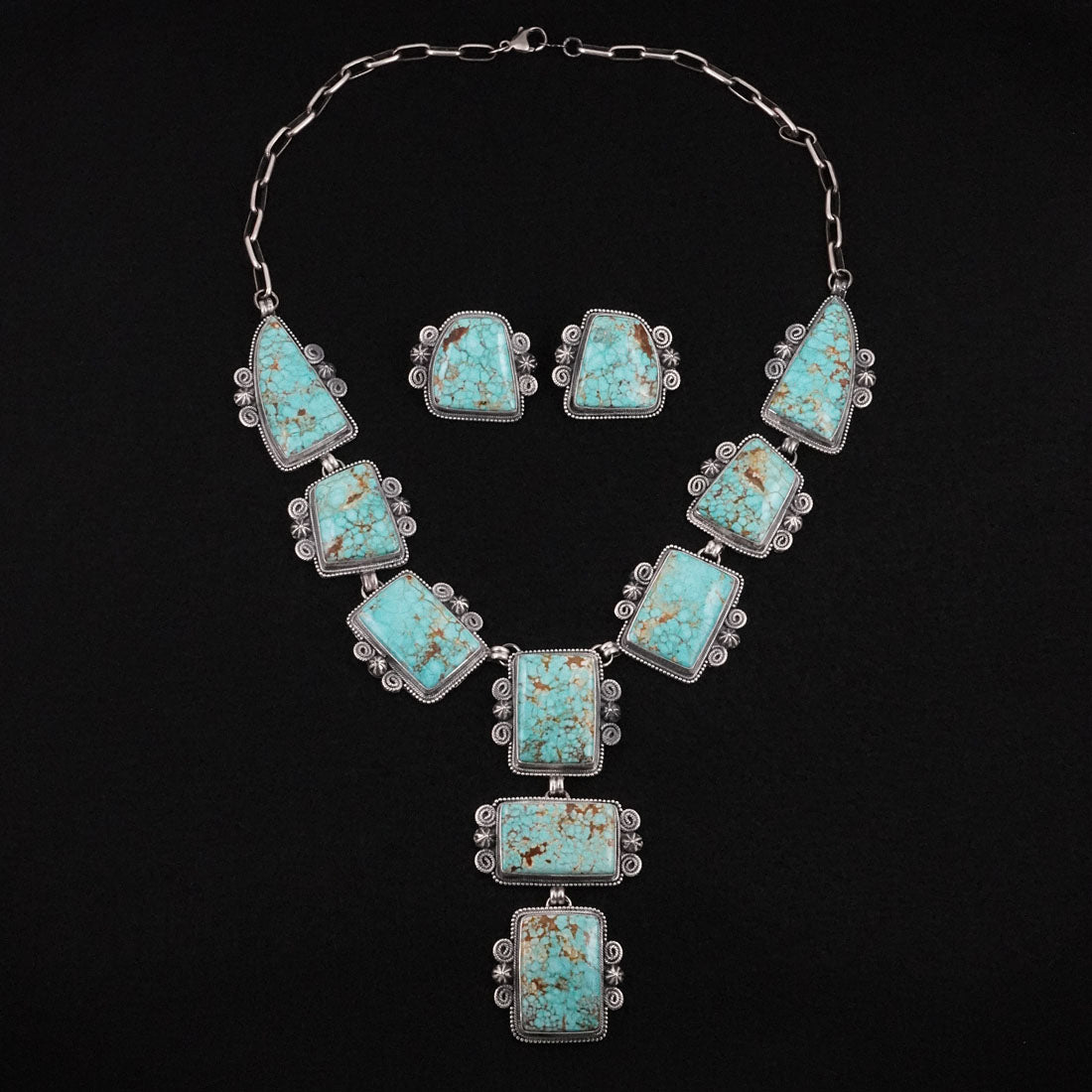 Darrin Livingston Turquoise & Sterling Silver Necklace Set