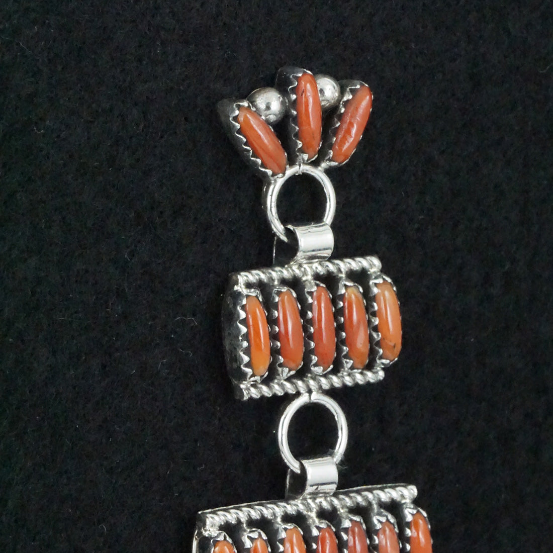 Rodney Notah Coral & Sterling Silver Earrings