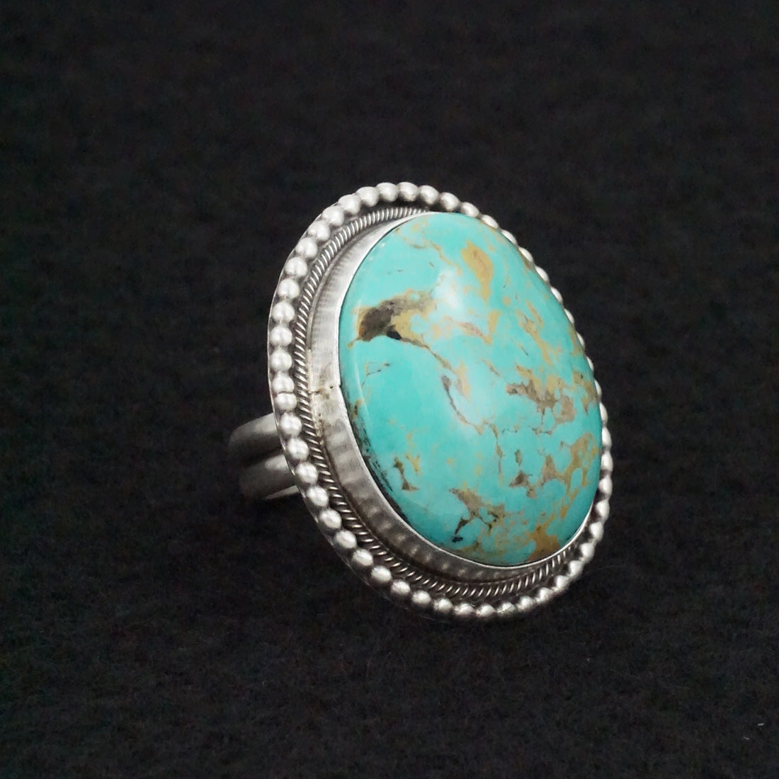 Daniel Benally Turquoise & Sterling Silver Ring Size Adjustable