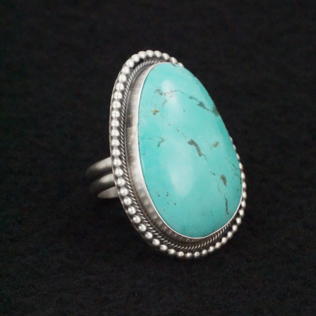 Daniel Benally Turquoise & Sterling Silver Ring Size Adjustable