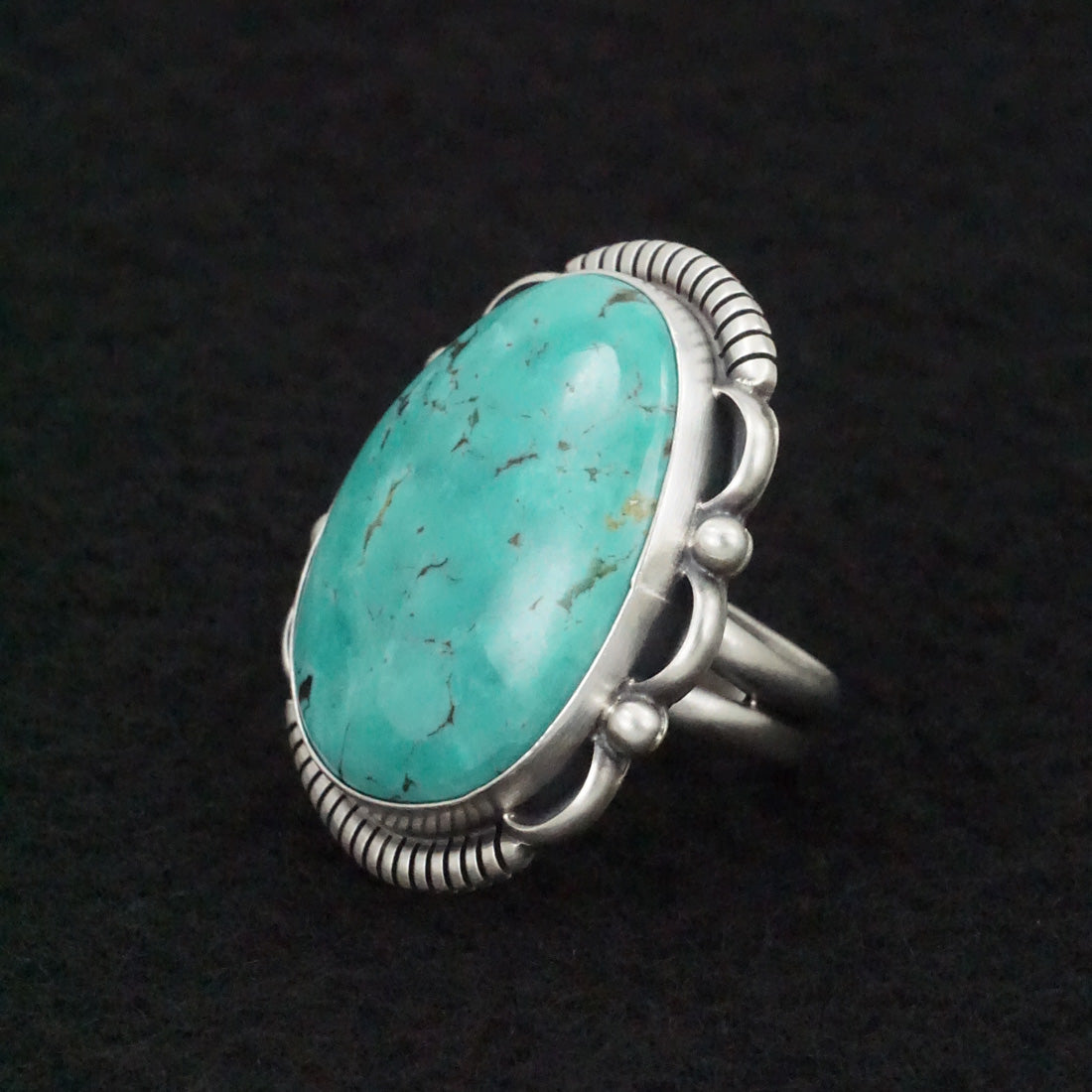 Daniel Benally Turquoise & Sterling Silver Ring Size Adjustable