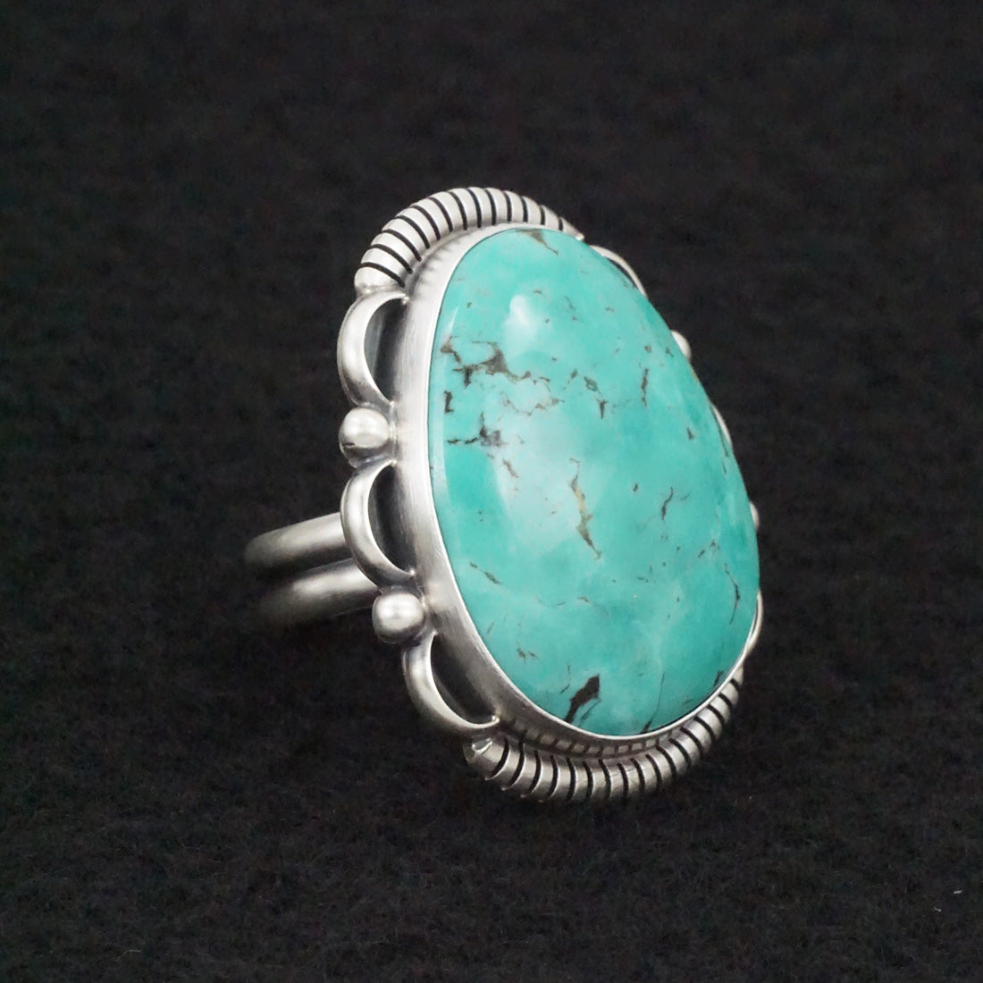 Daniel Benally Turquoise & Sterling Silver Ring Size Adjustable