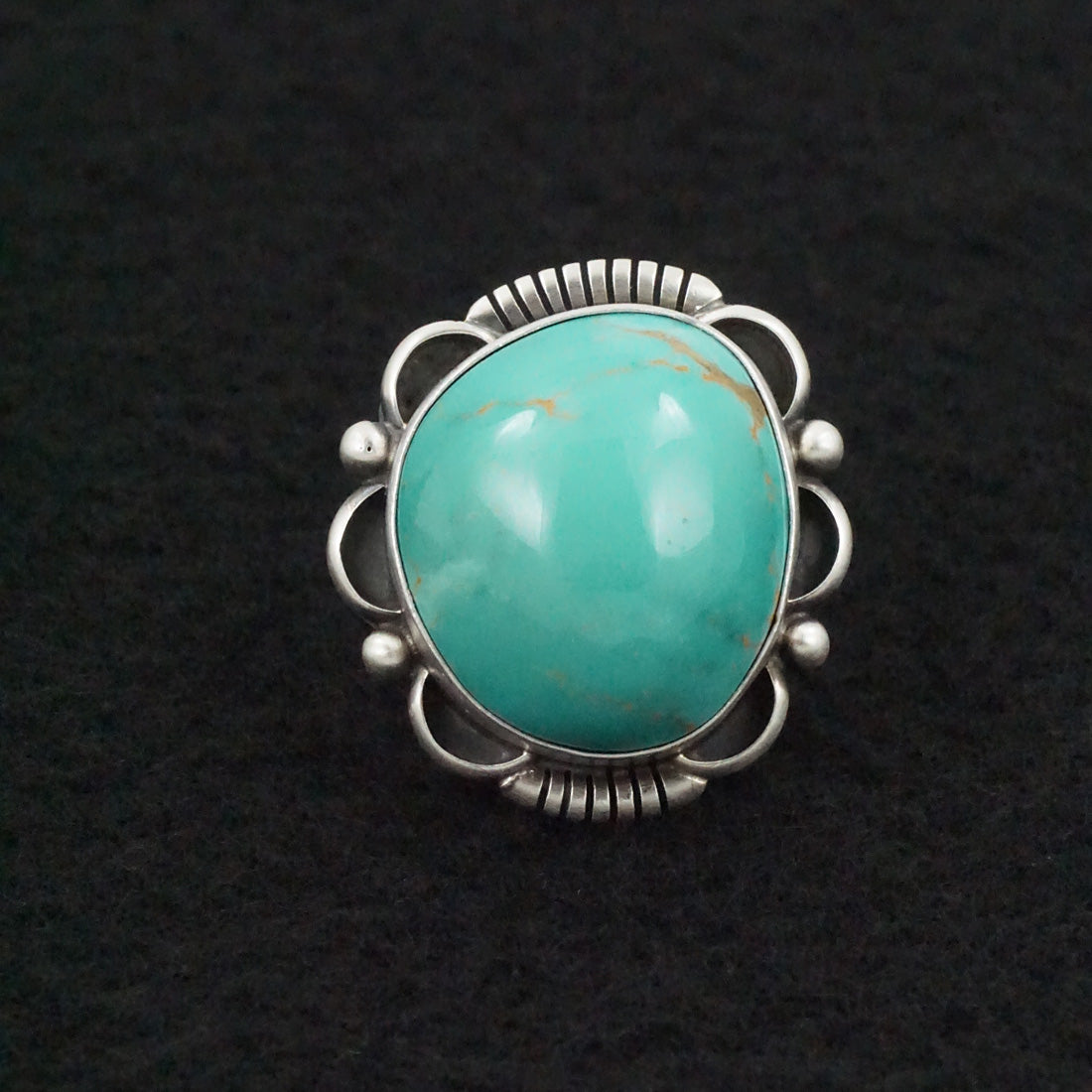 Daniel Benally Turquoise & Sterling Silver Ring Size Adjustable