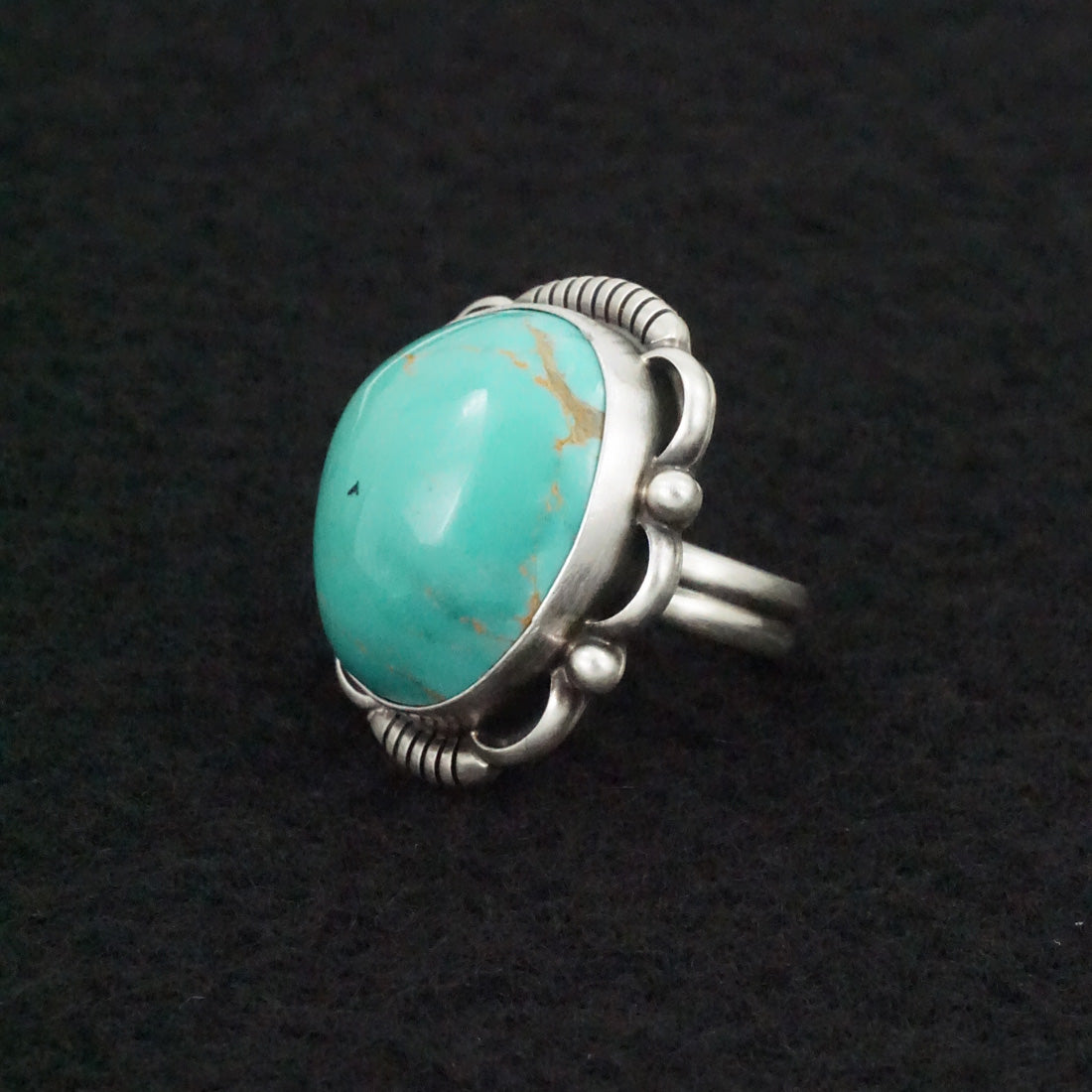 Daniel Benally Turquoise & Sterling Silver Ring Size Adjustable