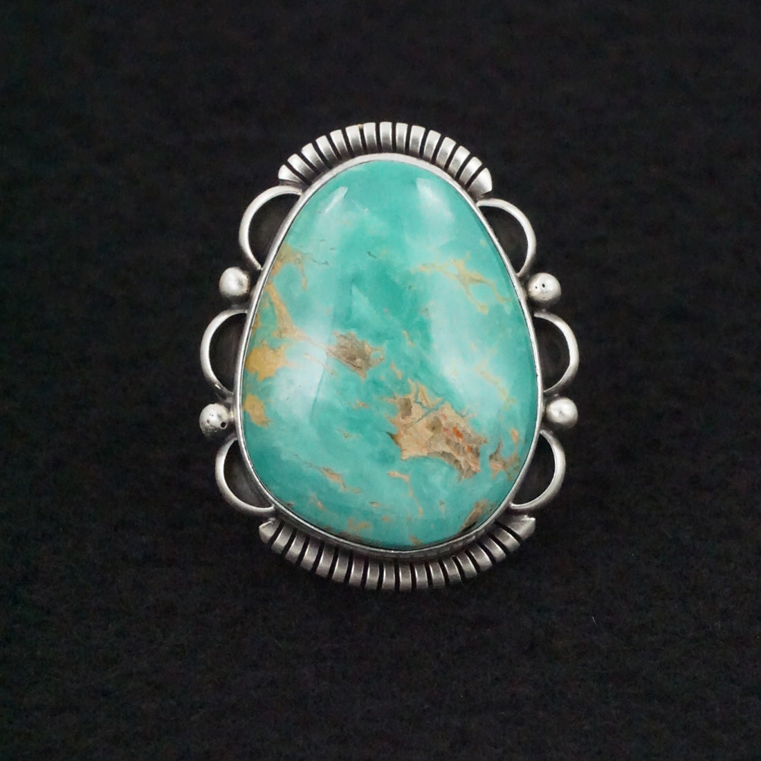 Daniel Benally Turquoise & Sterling Silver Ring Size Adjustable