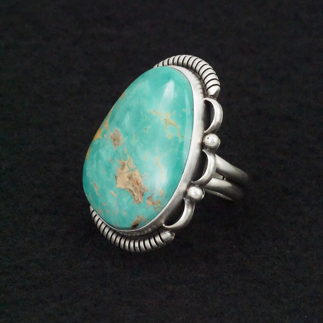 Daniel Benally Turquoise & Sterling Silver Ring Size Adjustable