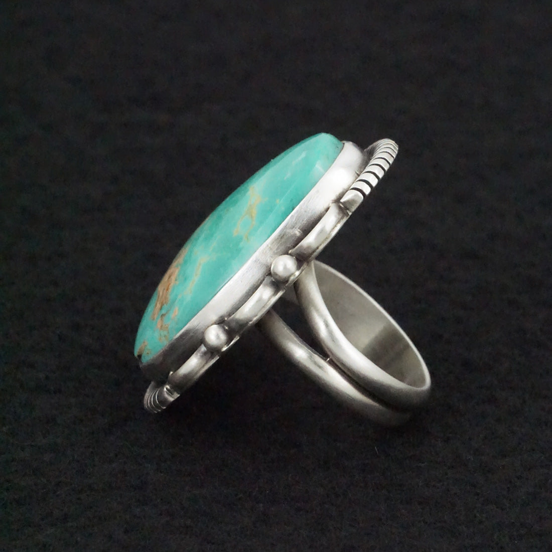 Daniel Benally Turquoise & Sterling Silver Ring Size Adjustable