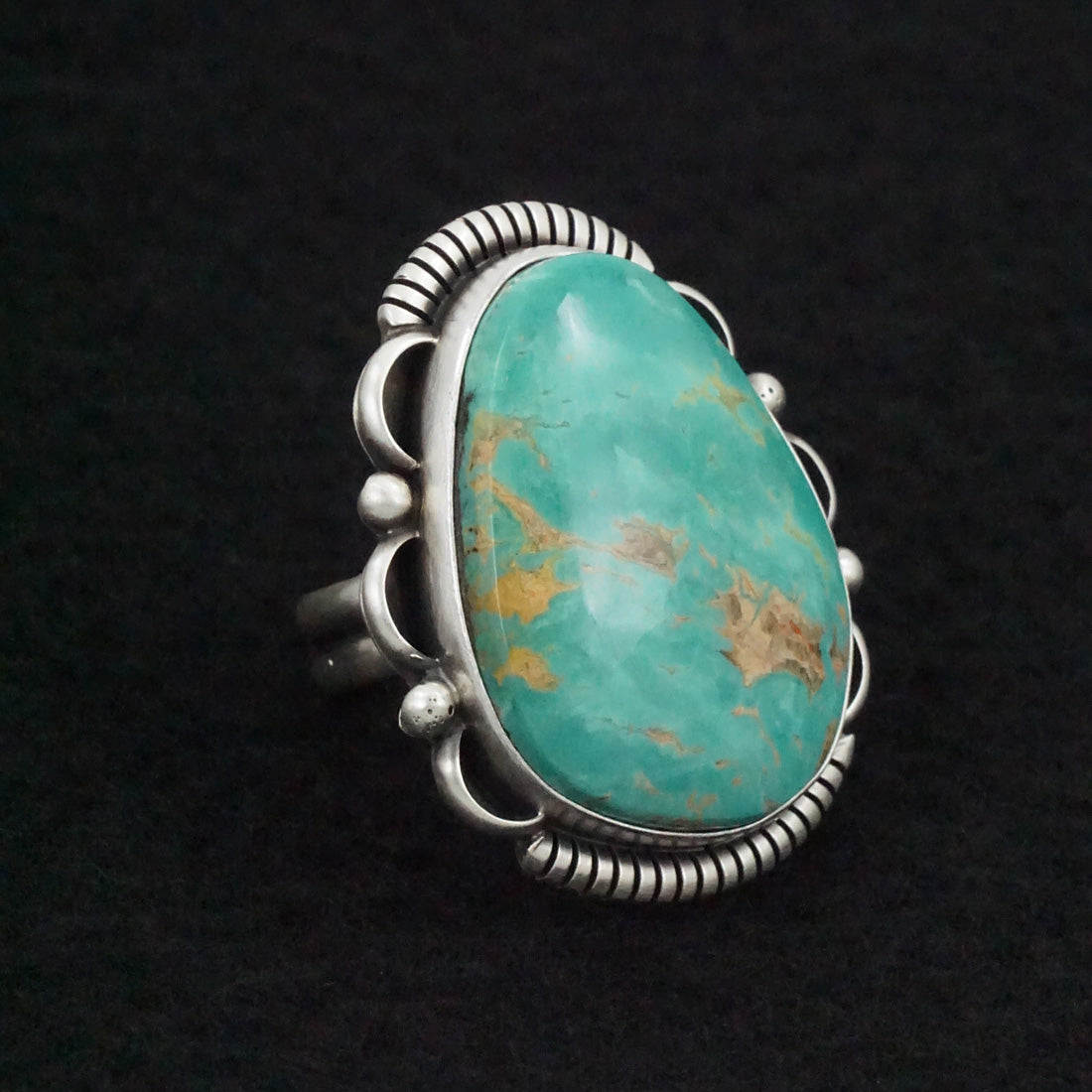 Daniel Benally Turquoise & Sterling Silver Ring Size Adjustable