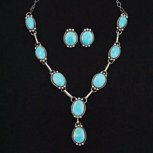 Kathleen Livingston Turquoise & Sterling Silver Necklace & Earrings